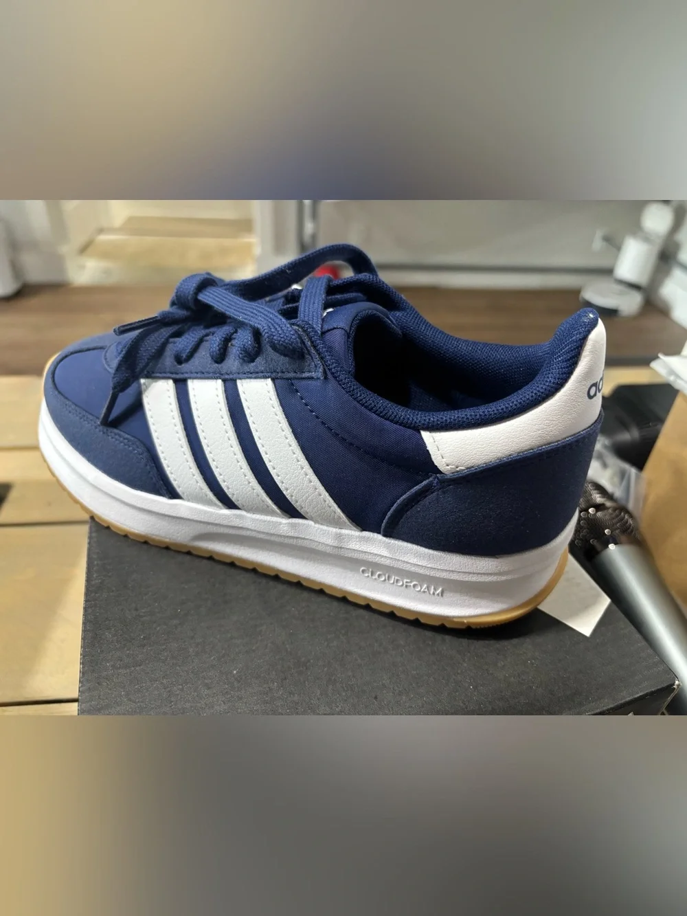 adidas Kids Navy and White Sneaker